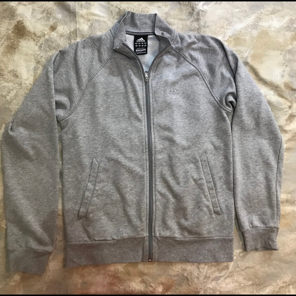 Gray Adidas zip-up Hoodie. S.